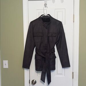 Women’s Dark Grey  Belted Utility Jacket